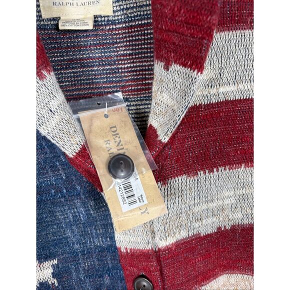 Ralph Lauren Denim & Supply Women American Flag knit Sweater Cardigan size M - Picture 6 of 7